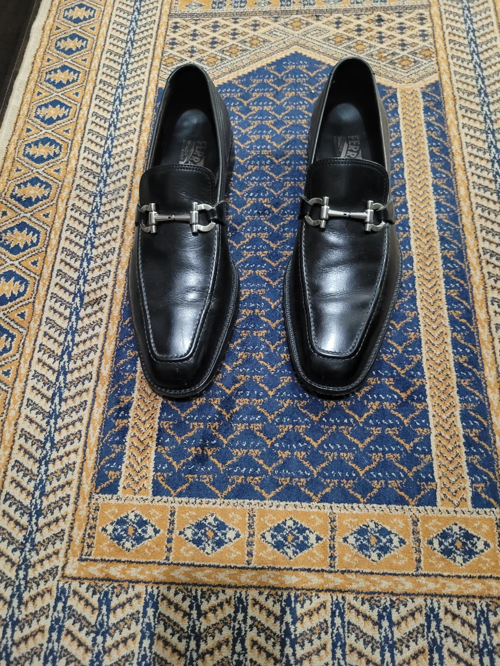 Classic Black Leather Bit Slip-On Loafers